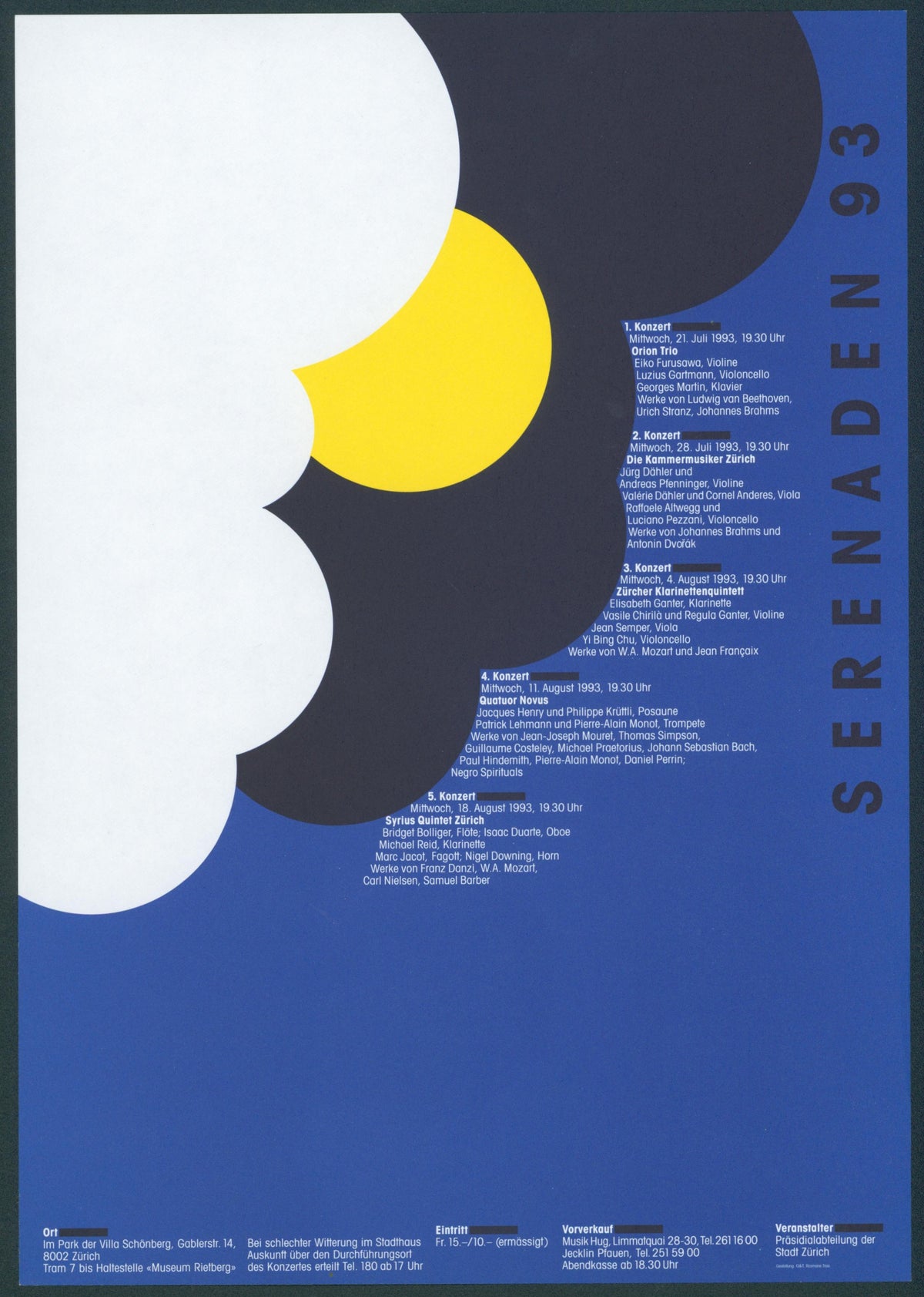 Summer Music Series, Zurich - Original Vintage Ad: