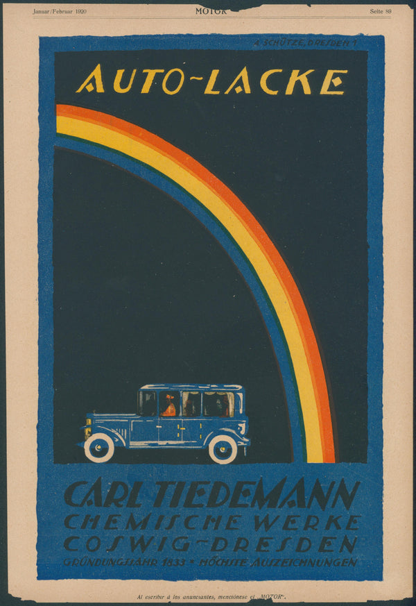 Auto-Lacke, Car Paint - Original Vintage Ad: