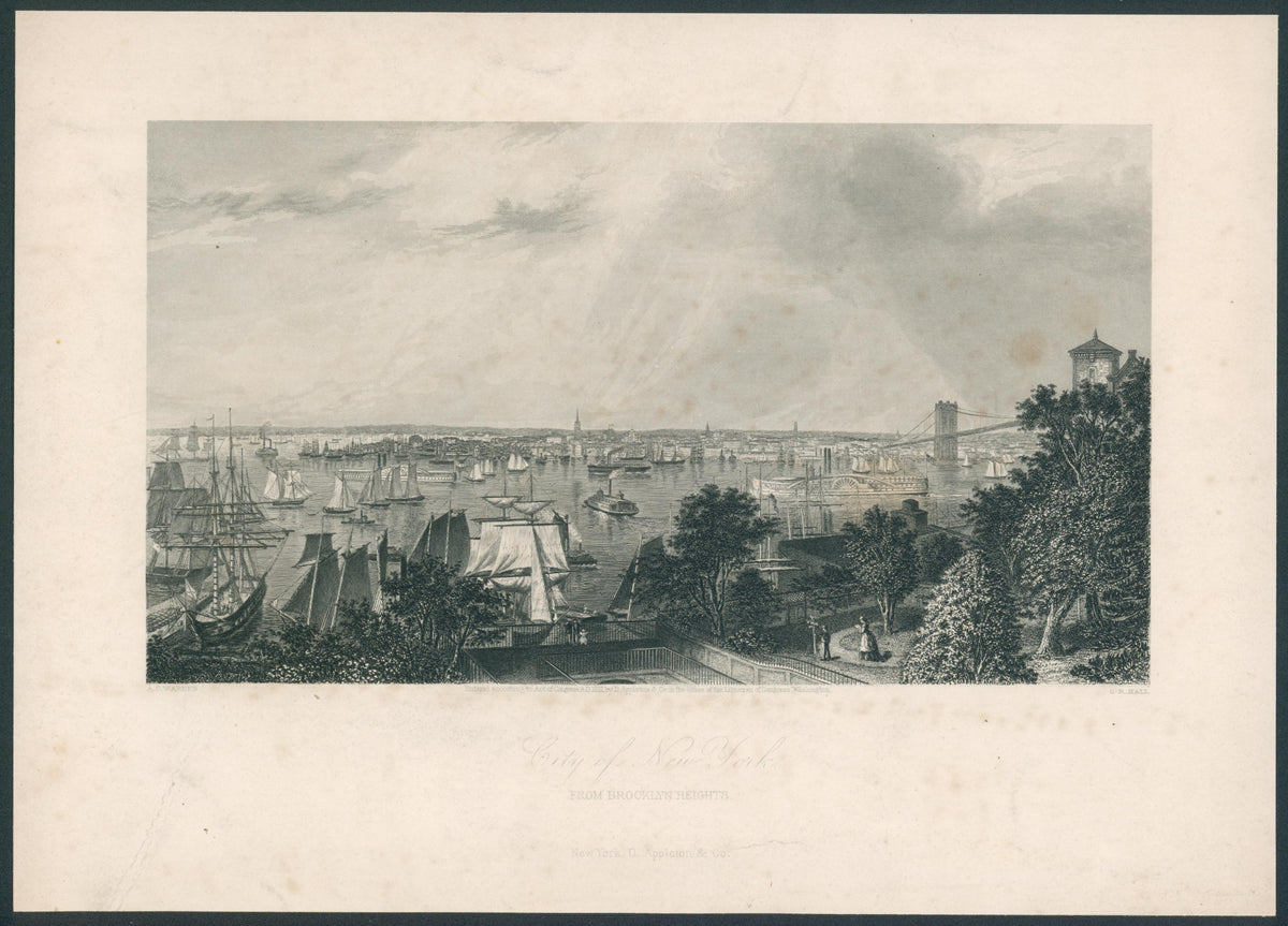 City of New York from Brooklyn Heights, Antique Plate