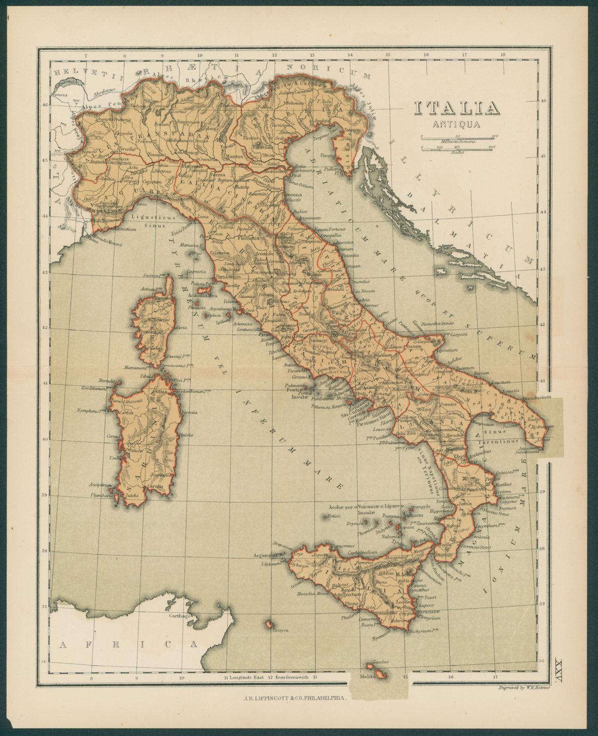 Italy, Antique Map - Original Vintage Map