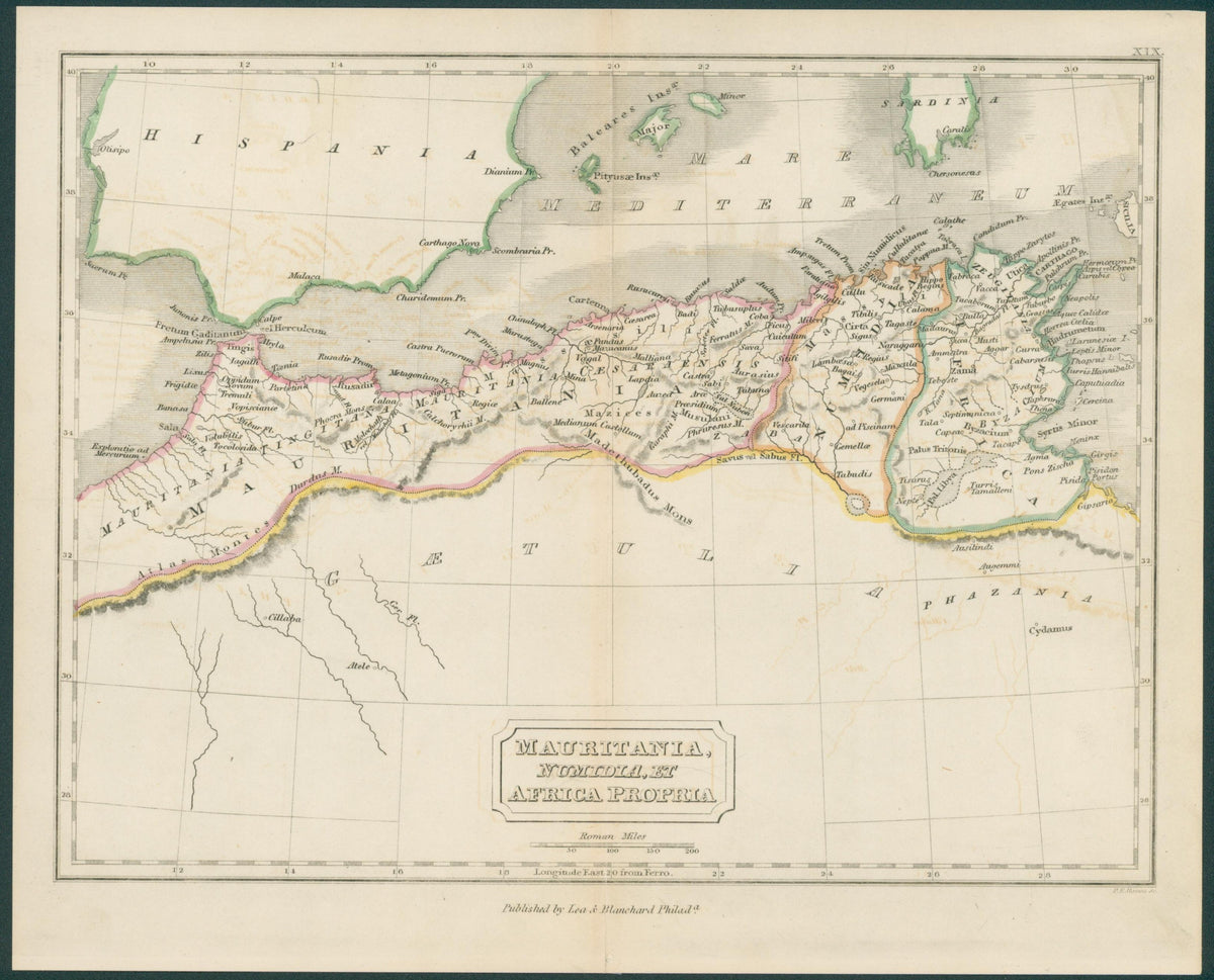 Mauritania & Africa Proper, Antique Map - Original Vintage Map