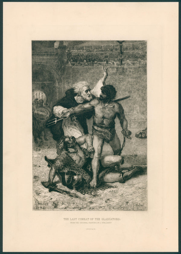 The Last Combat of the Gladiators, Copper Engraving - Original Antique Print: