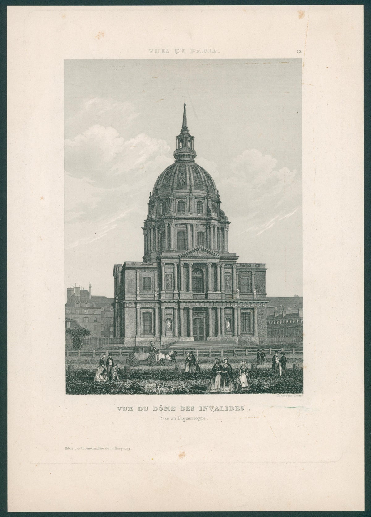 Dôme des Invalides, Steel Engraving - Original Antique Print: