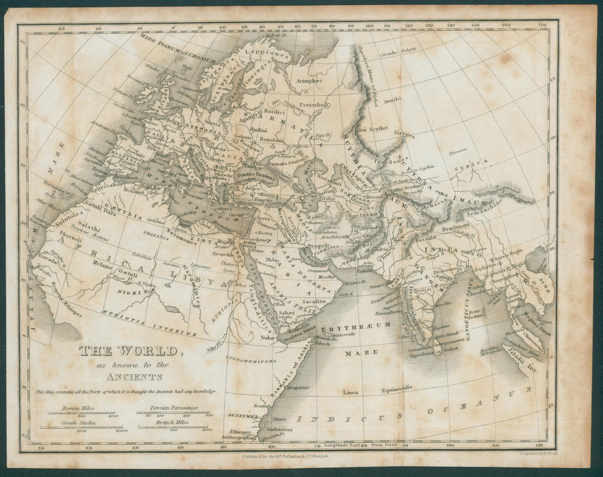 The World as Known to the Ancients - Original Vintage Map