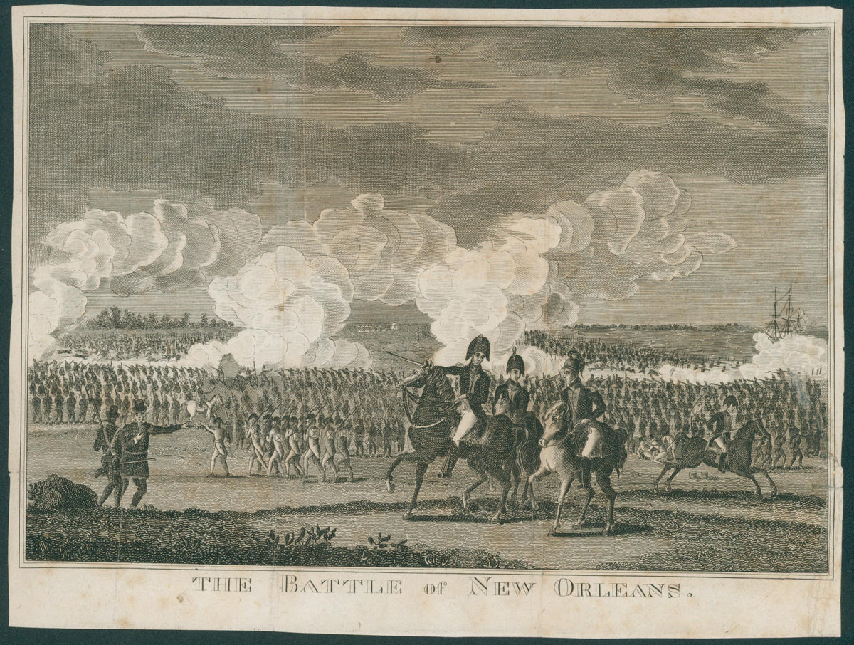 Battle of New Orleans, Copper Engraving - Original Antique Print: