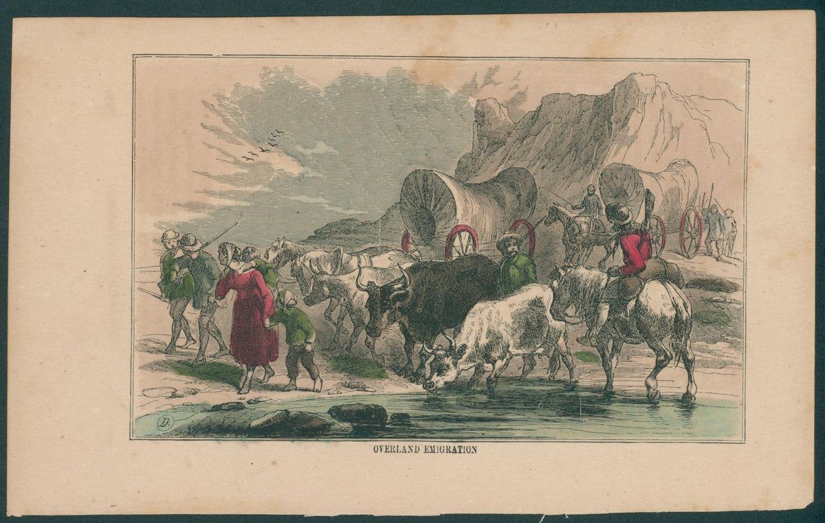Overland Emigration, Antique Print  - Original Antique Print: