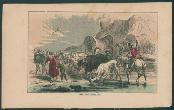 Overland Emigration, Antique Print  - Original Antique Print:
