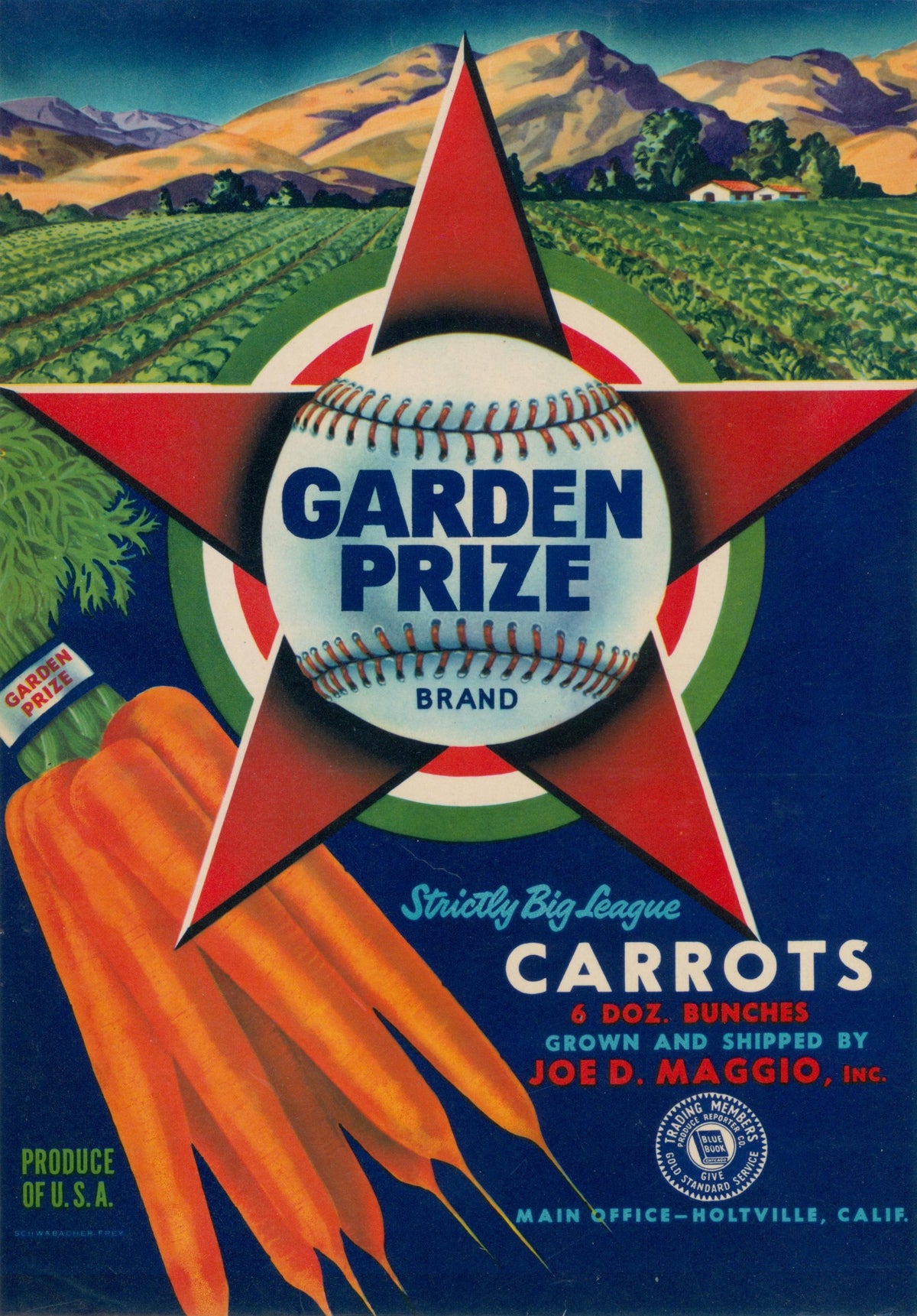 Garden Prize, California Crate Label - Original Vintage Product Label: