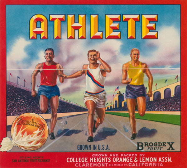 Athlete Oranges, California Crate Label