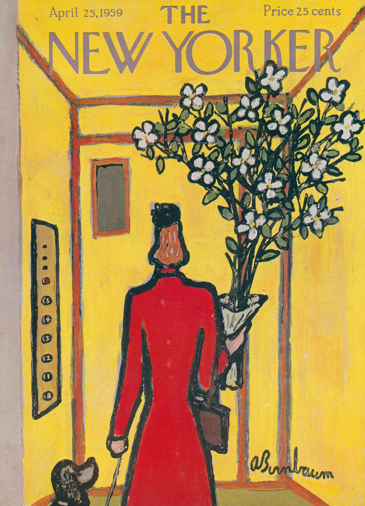 April Flowers- The New Yorker - Original Vintage Cover Art: