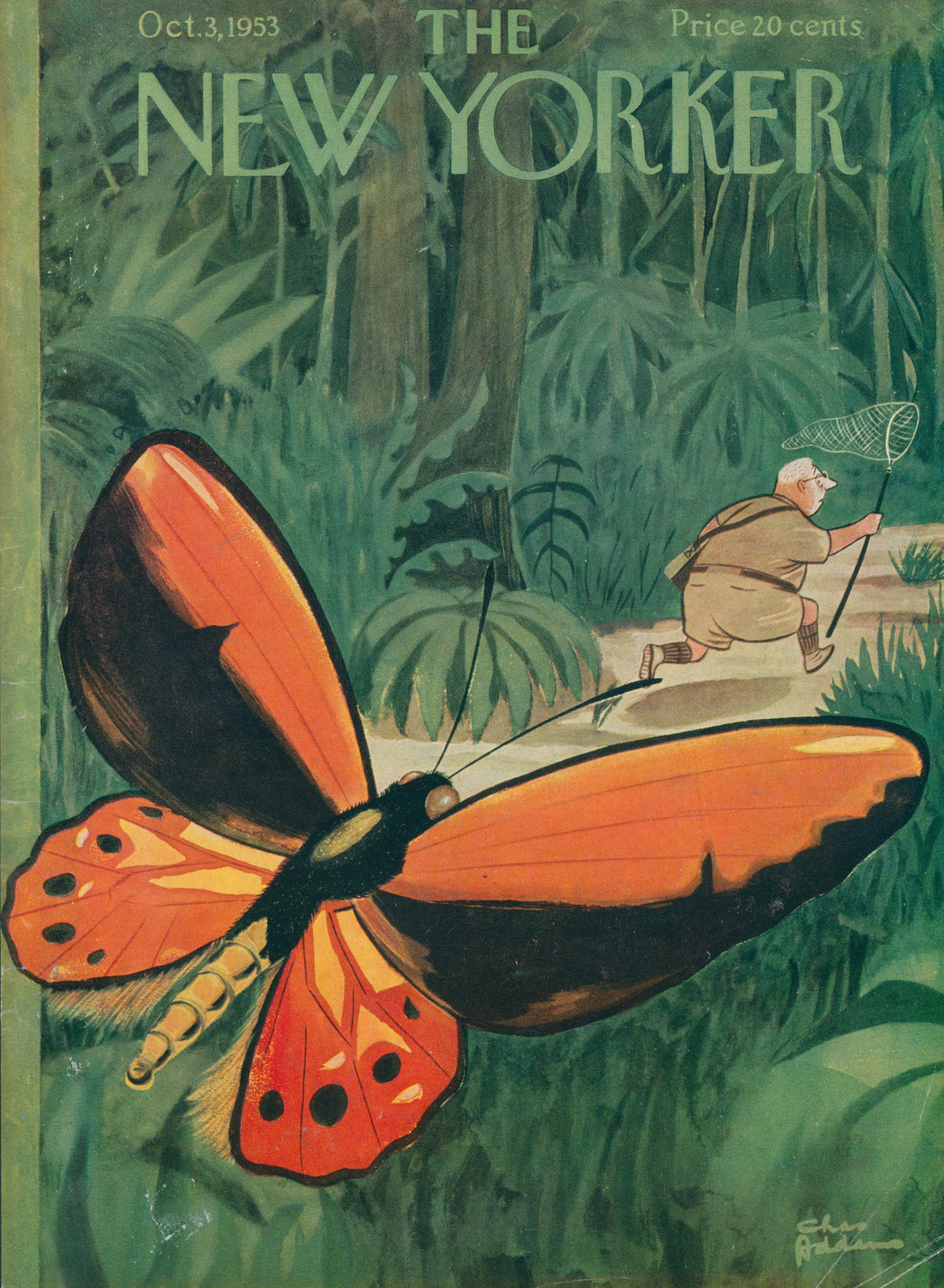 Butterfly Catcher- The New Yorker  - Original Vintage Cover Art: