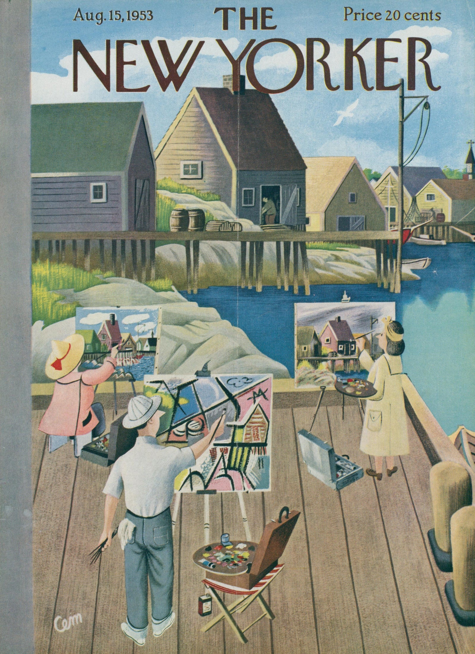 Plein Air Art- The New Yorker Cover  - Original Vintage Cover Art: