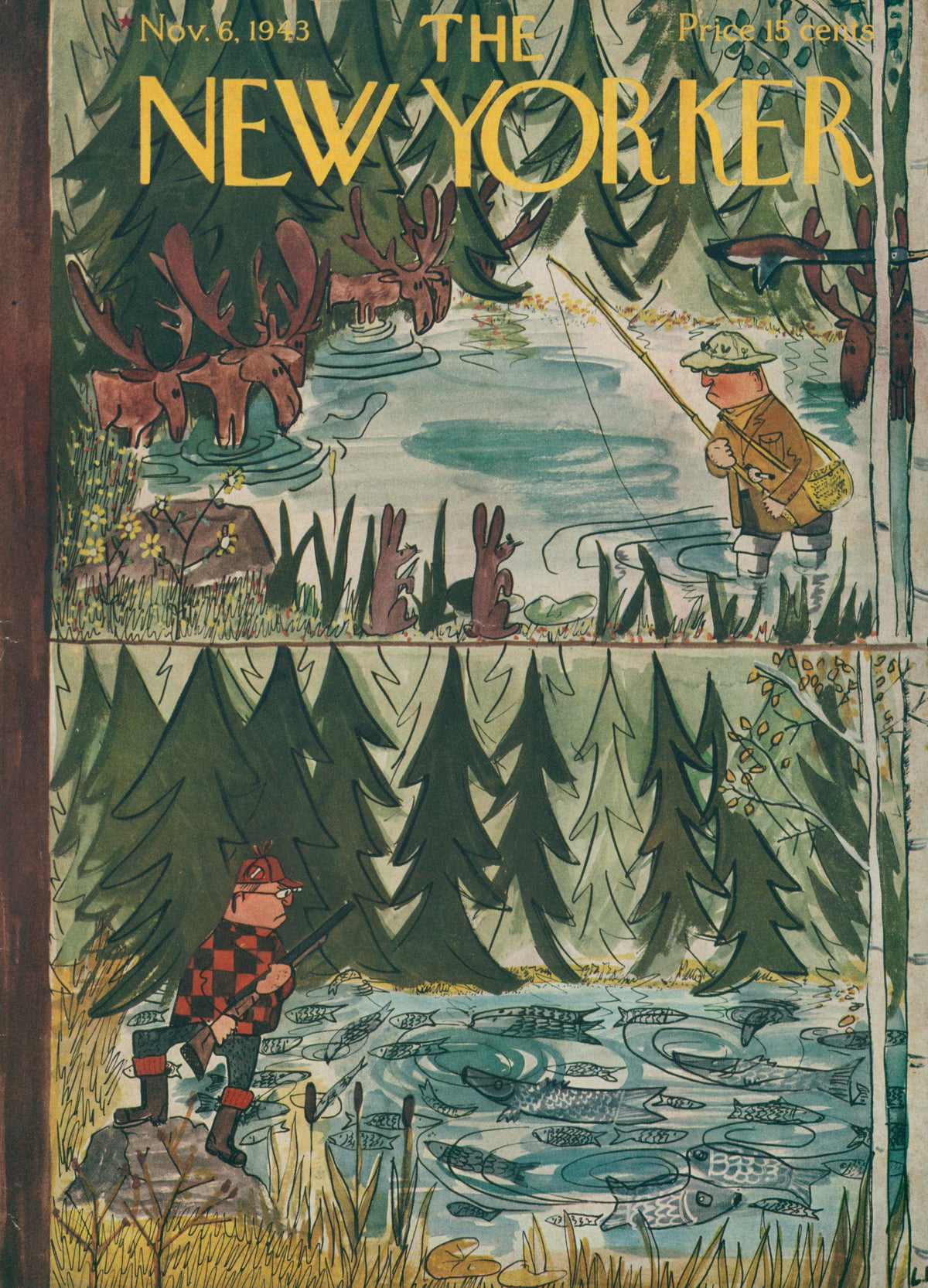 Hunting & Gathering- The New Yorker - Original Vintage Cover Art: