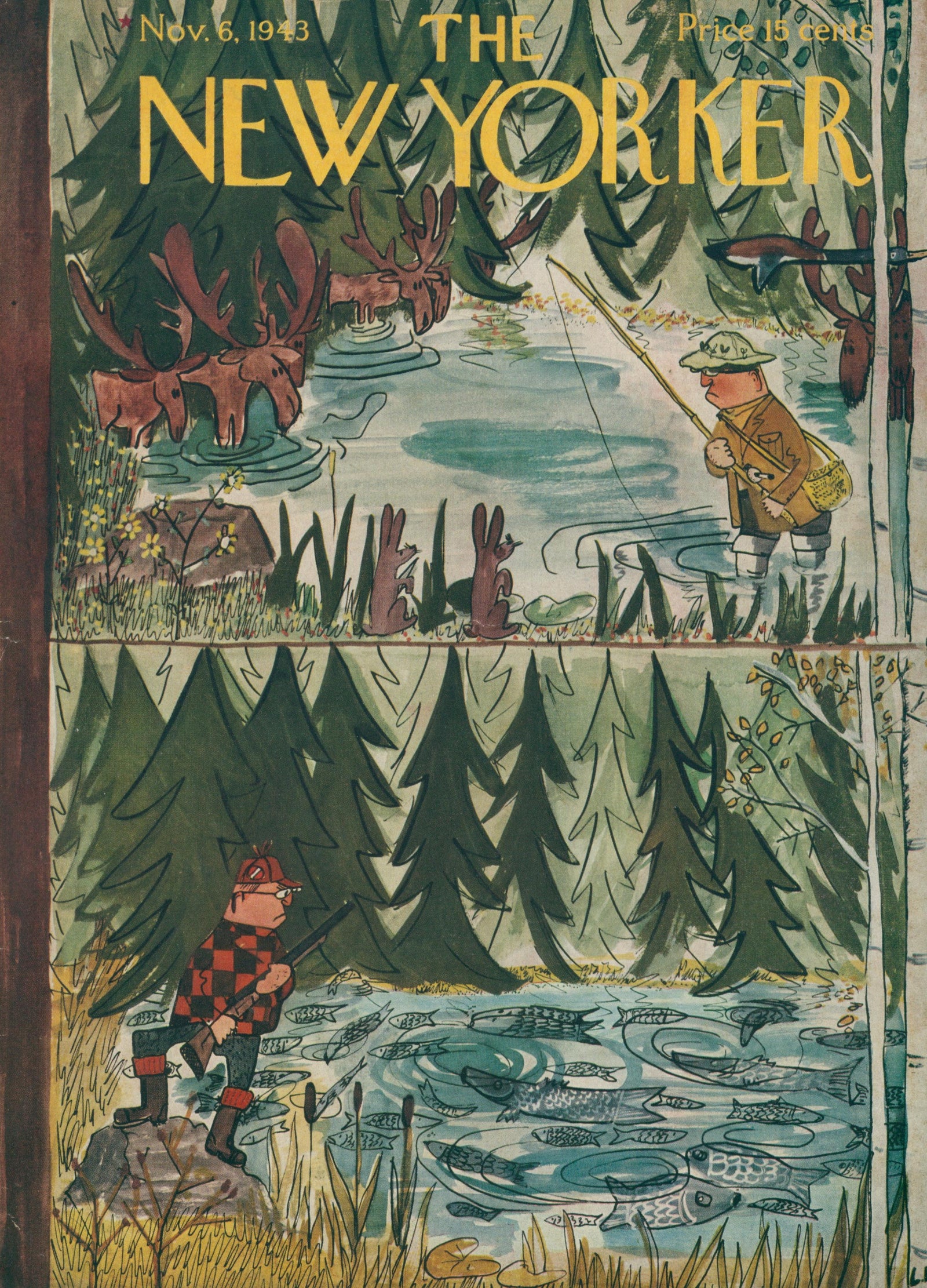Hunting & Gathering- The New Yorker - Original Vintage Cover Art: