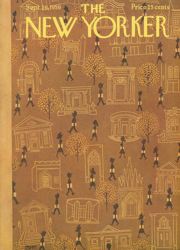 Campus Life- The New Yorker - Original Vintage Cover Art: