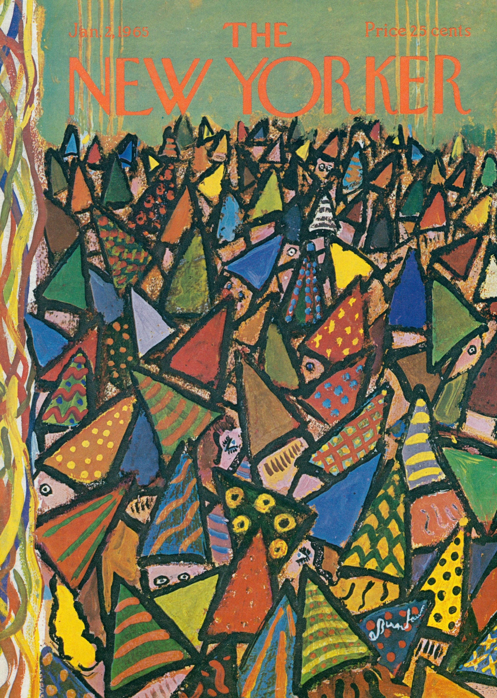 New Year's Parade- The New Yorker - Original Vintage Cover Art:
