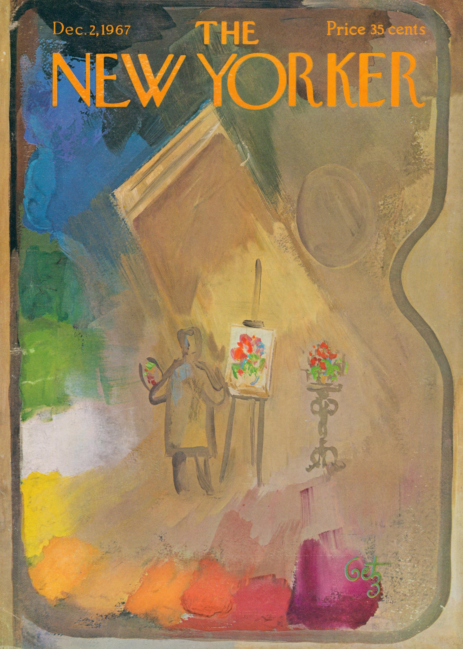 The Painter's Palette- The New Yorker - Original Vintage Cover Art: