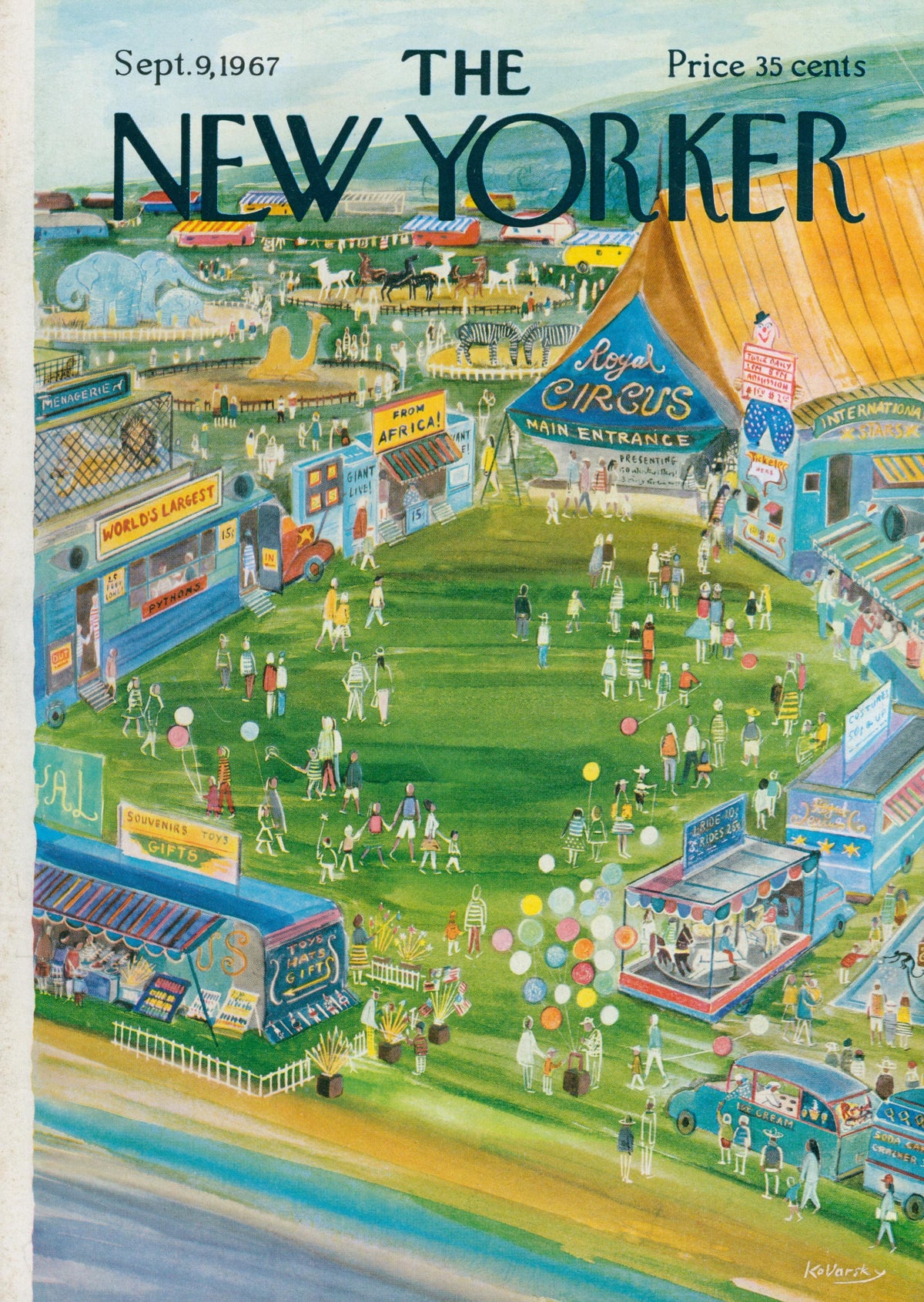 World Biggest Circus- The New Yorker - Original Vintage Cover Art: