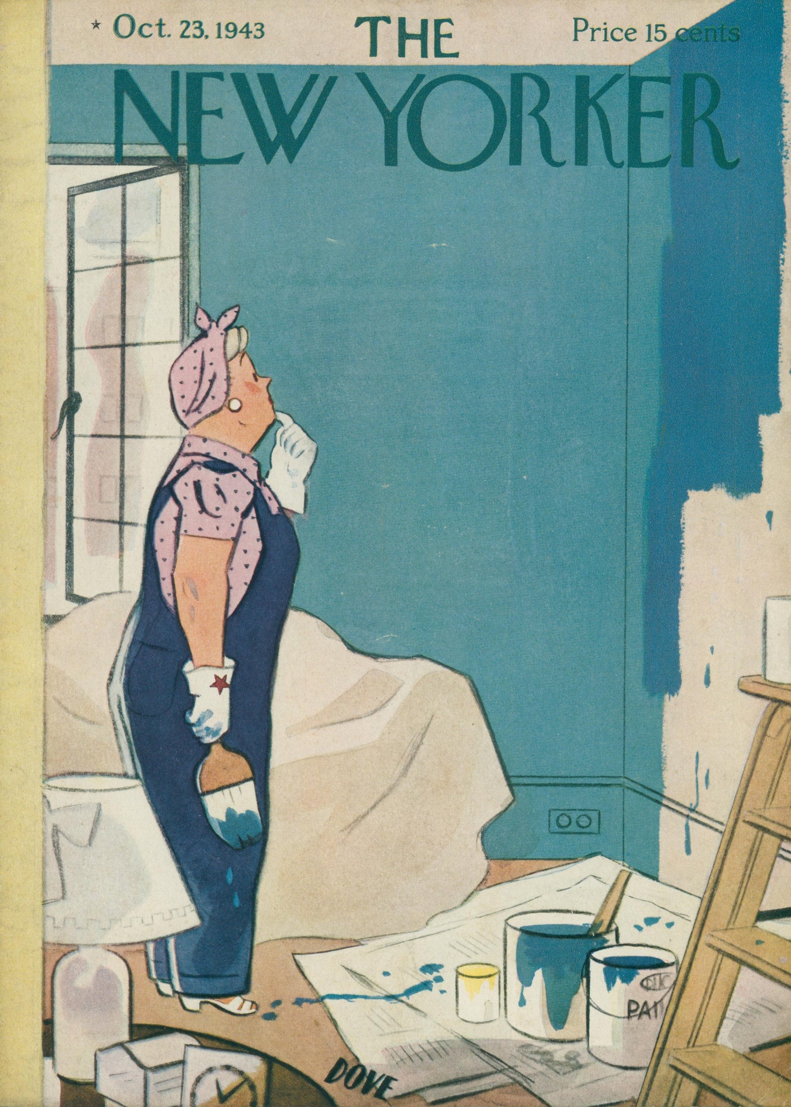 Home Makeover- The New Yorker - Original Vintage Cover Art: