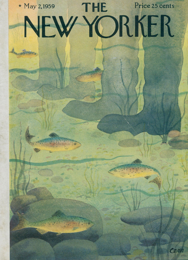 Boots in the Brook- The New Yorker - Original Vintage Cover Art: