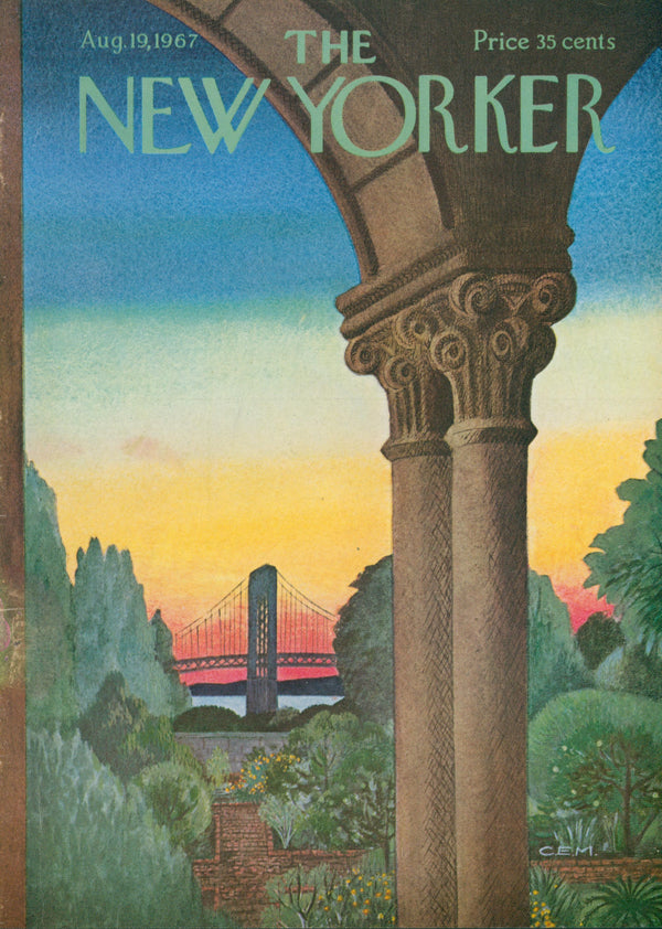 Triborough at Sunset- The New Yorker - Original Vintage Cover Art: