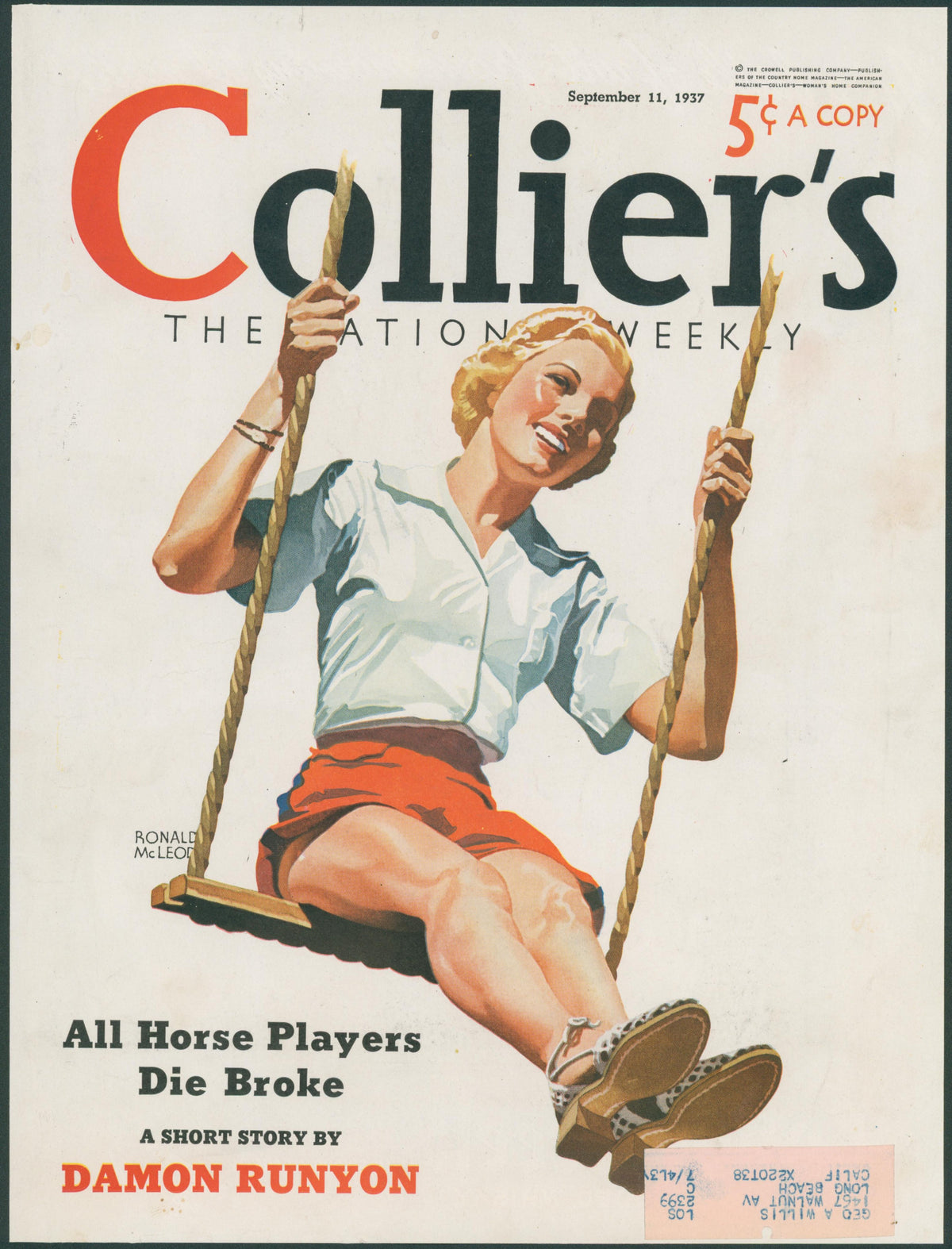 Summer Swing, Collier's Weekly - Original Vintage Cover Art: