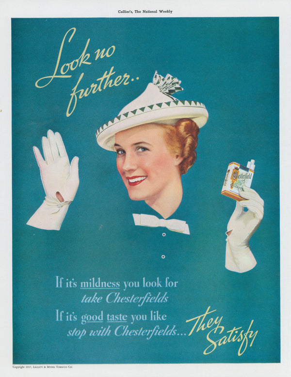 Chesterfield Cigarettes - Original Vintage Ad:
