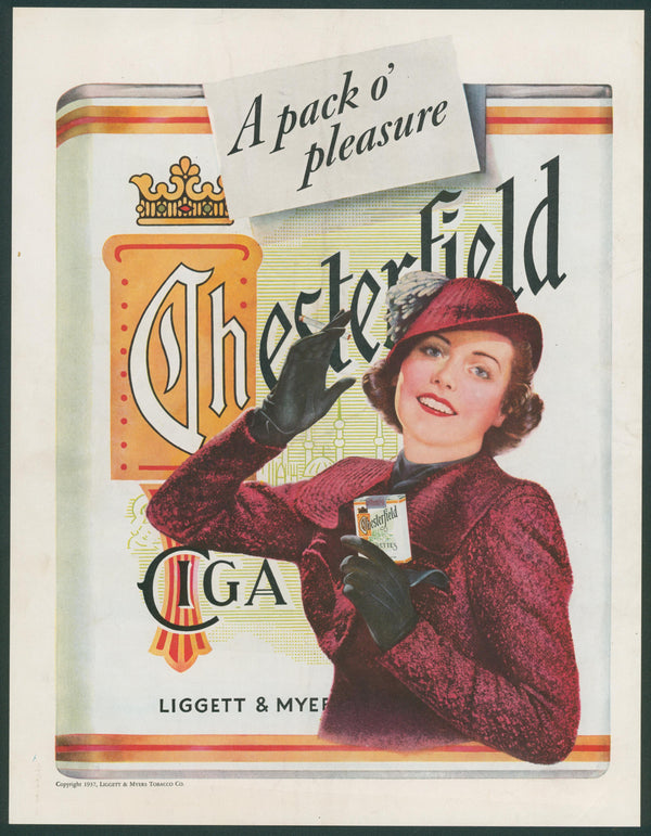 Chesterfield Cigarettes - Original Vintage Ad: