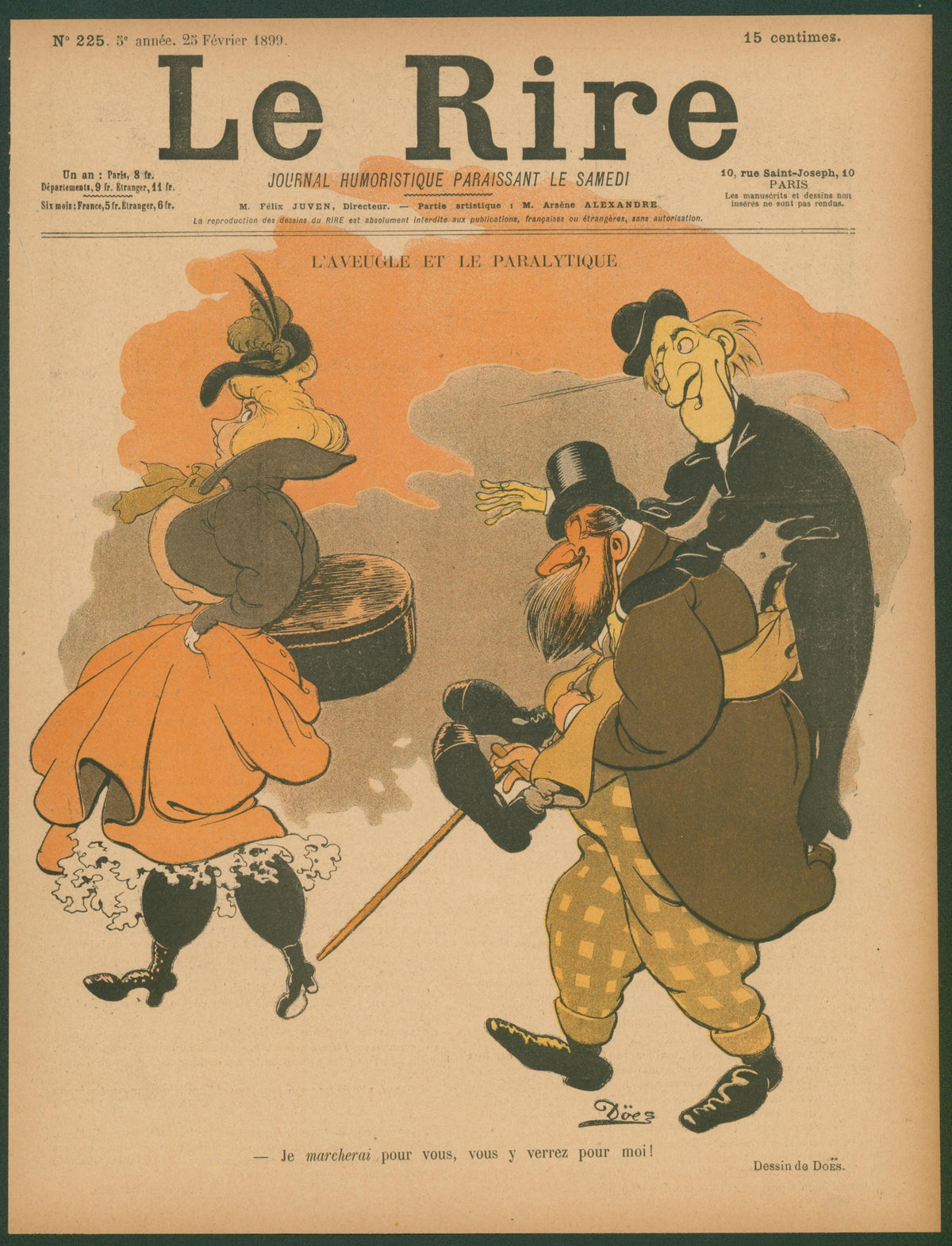 The Blind Man, Le Rire - Original Vintage Cover Art: