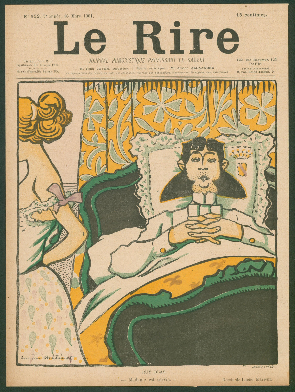 Madame is Served, Le Rire - Original Vintage Cover Art: