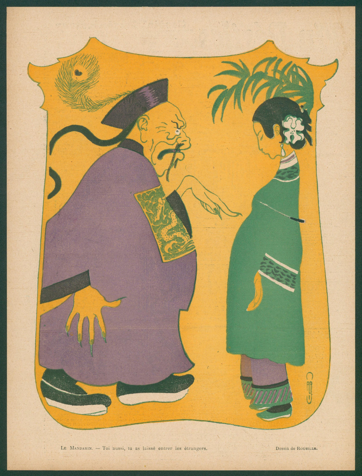 You Let the Foreigners Enter, Le Rire - Original Vintage Illustration