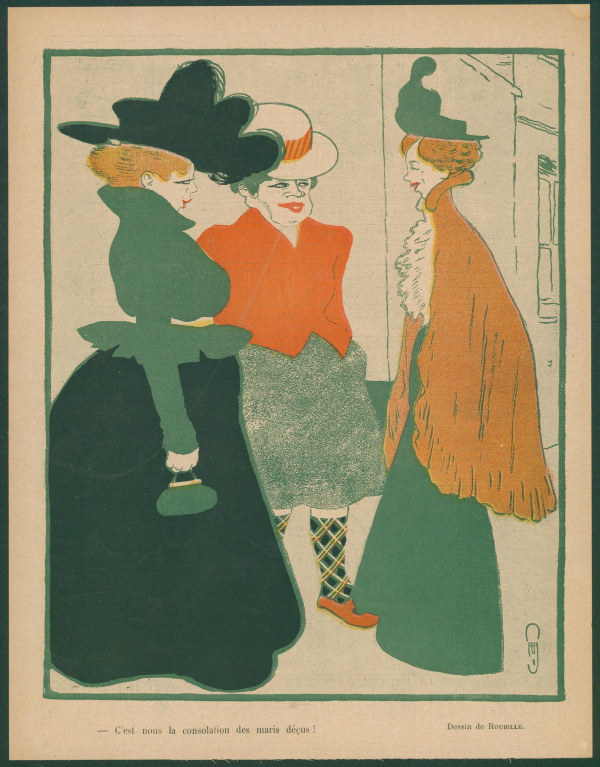 Disappointed Husbands, Le Rire - Original Vintage Illustration