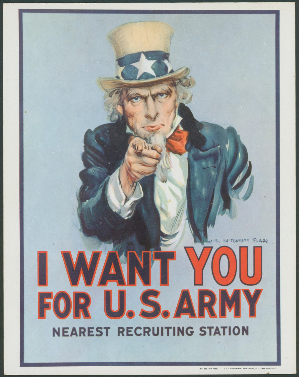 I Want You for the U.S. Army, Vietnam War Propaganda - Original Vintage Window Card: