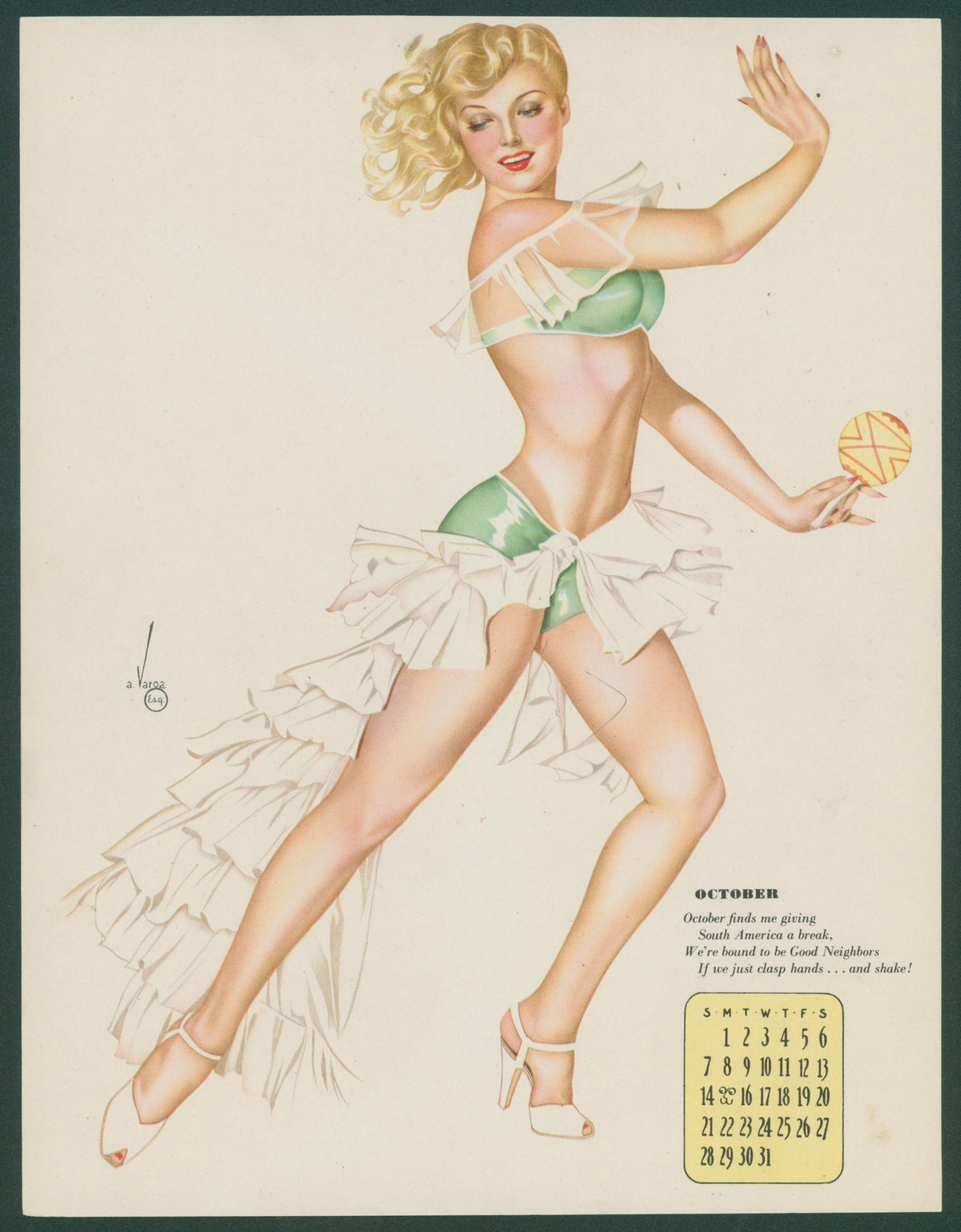 October Esquire Calendar