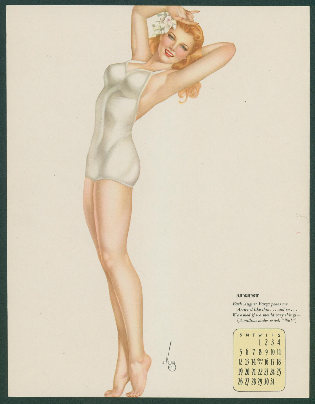 August Esquire Calendar
