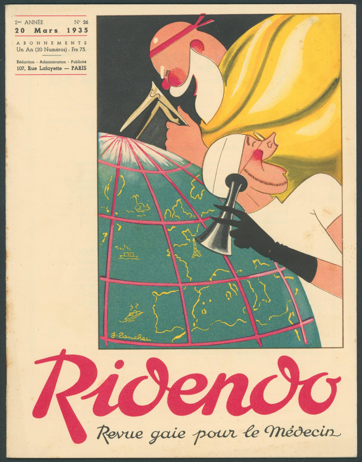 Global Checkup- Ridendo Magazine  - Original Vintage Publication: