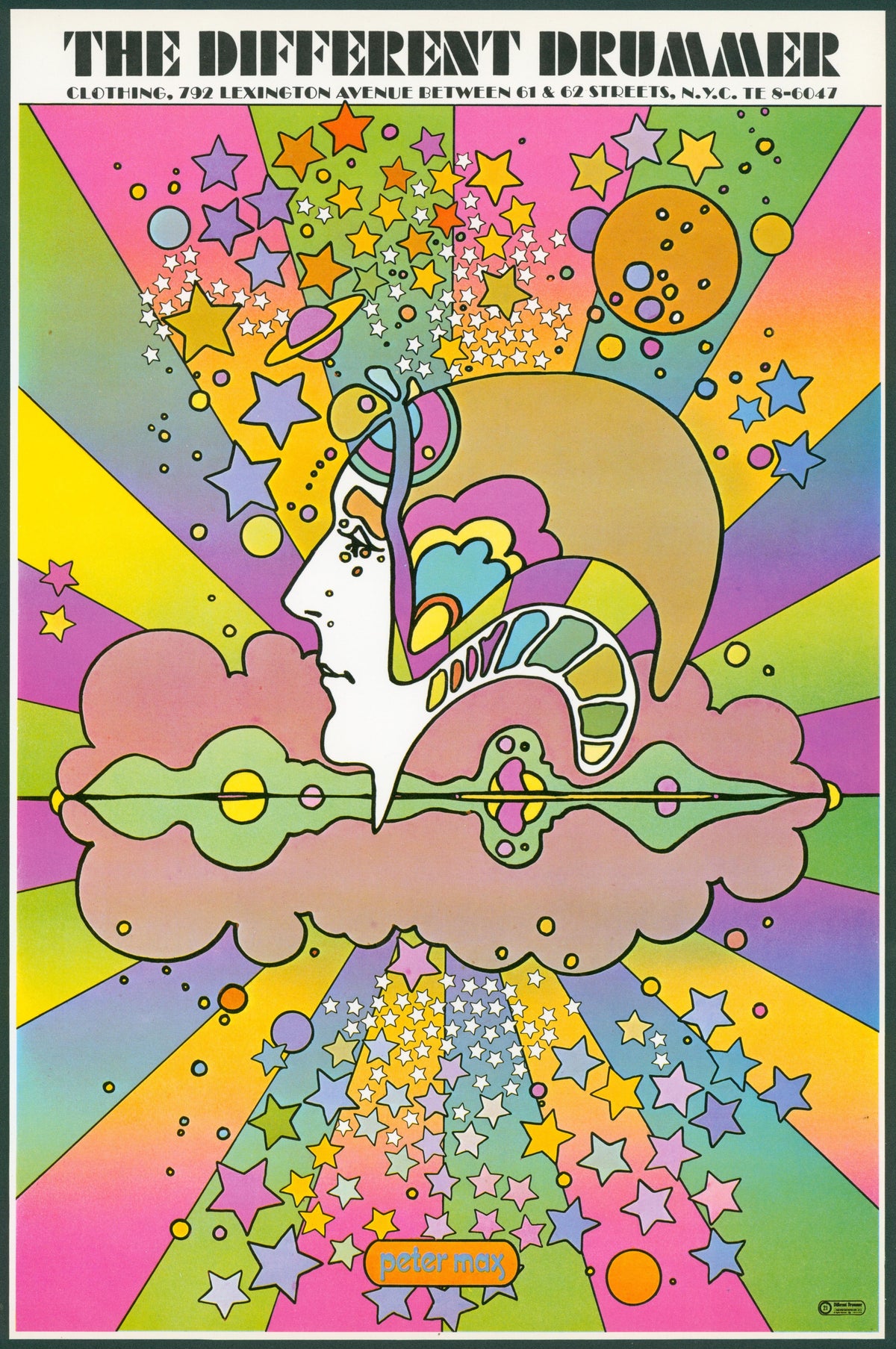 The Different Drummer, Peter Max Re-Issue - Original Vintage Poster
