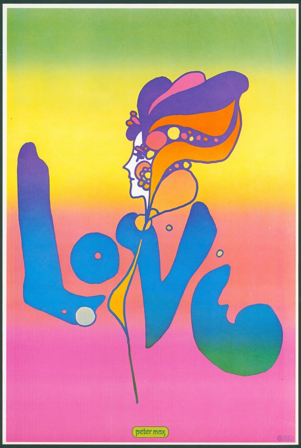 Love, Peter Max Re-Issue - Original Vintage Poster