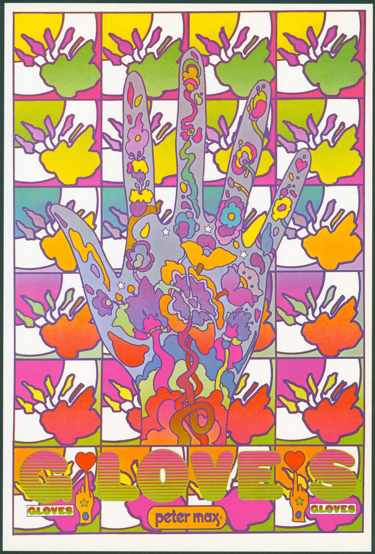 Gloves, Peter Max Re-Issue - Original Vintage Poster