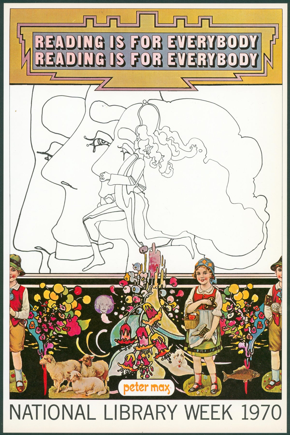 Reading is for Everybody, Peter Max Re-Issue - Original Vintage Poster