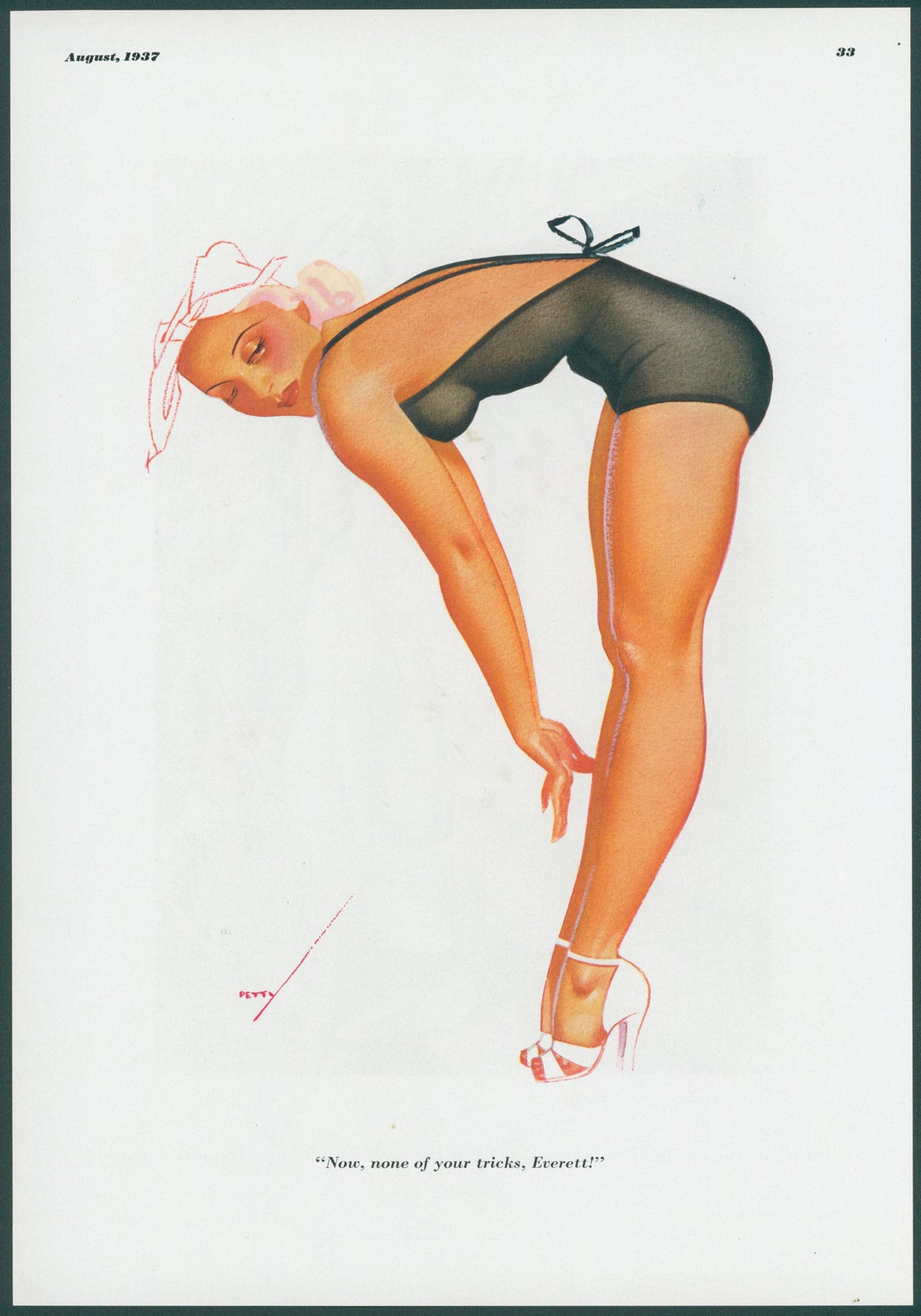 None of Your Tricks by George Petty - Original Vintage Illustration