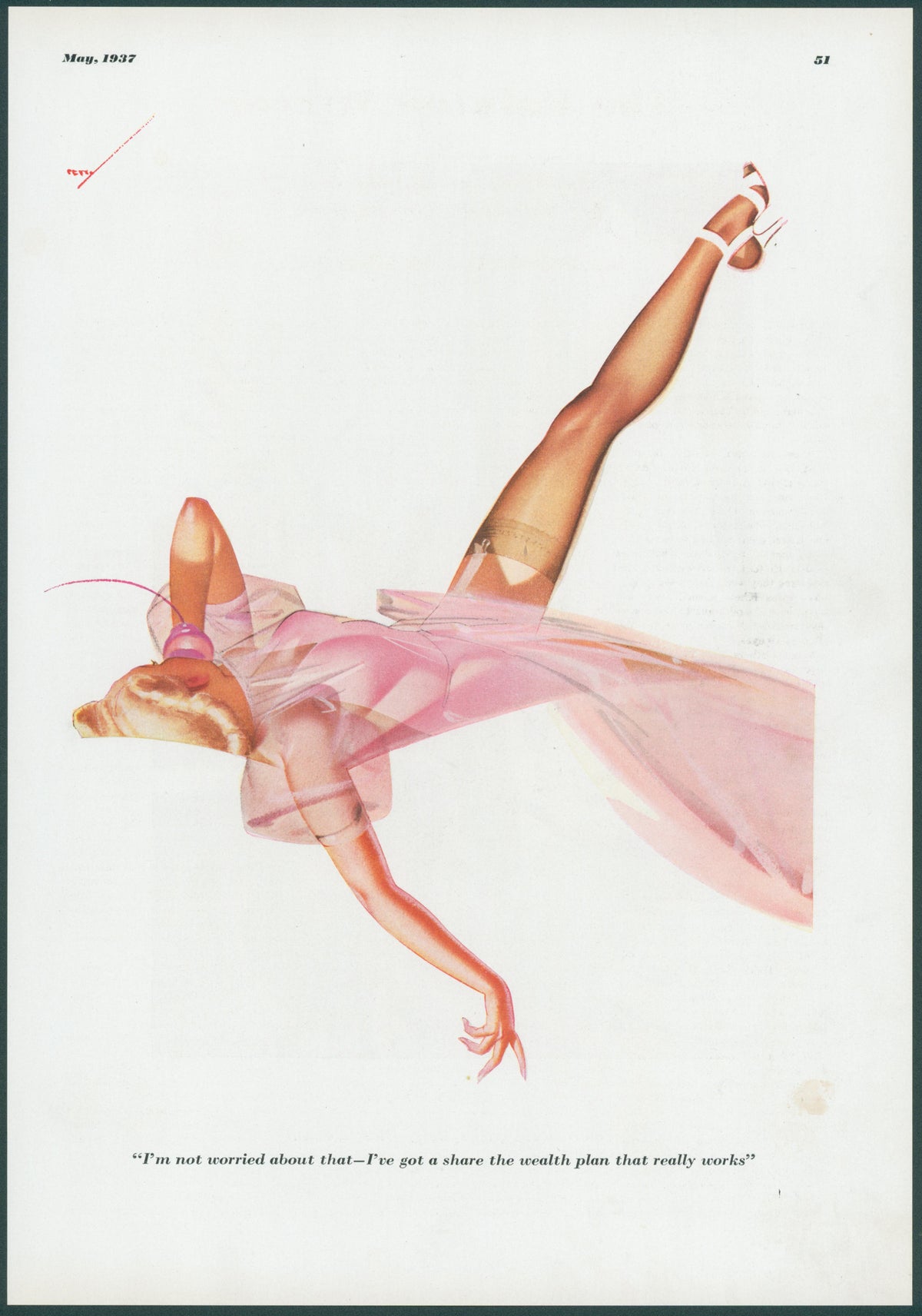 I'm Not Worried About That by George Petty - Original Vintage Illustration