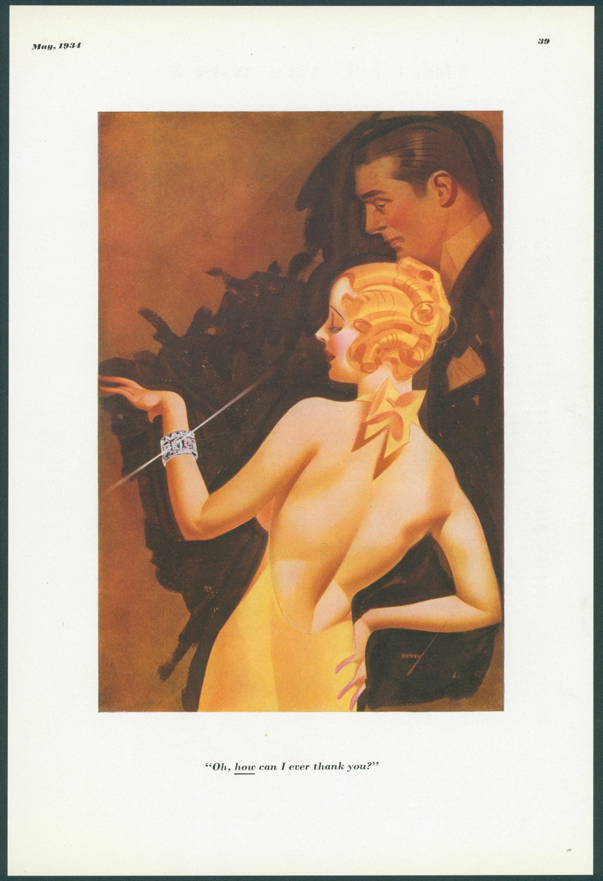 How Ever Can I Thank You by George Petty - Original Vintage Illustration