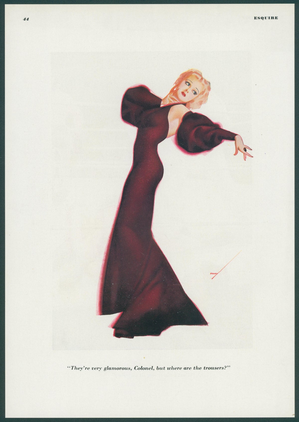 Very Glamorous by George Petty - Original Vintage Illustration