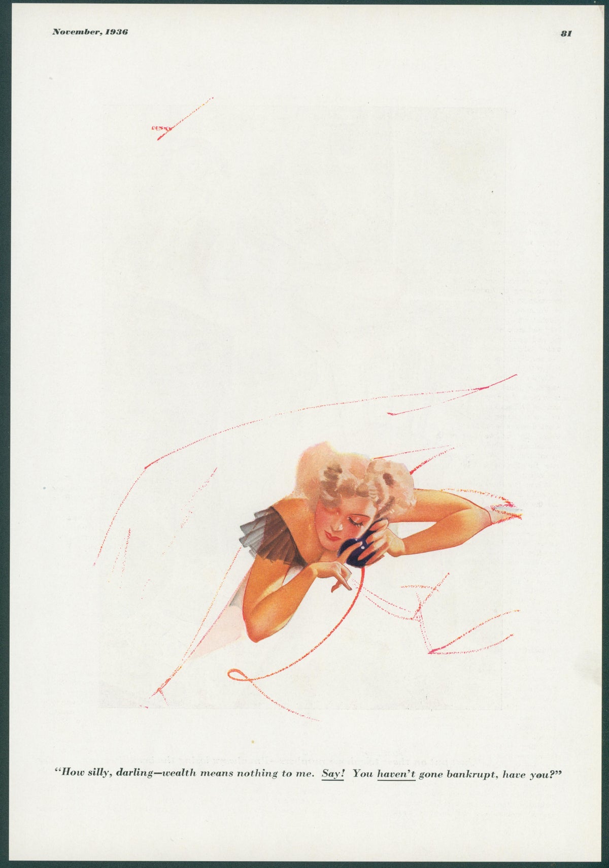 Silly Darling by George Petty - Original Vintage Illustration