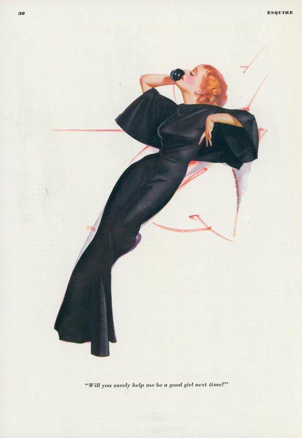 Will You Help Me Be a Good Girl? by George Petty - Original Vintage Illustration
