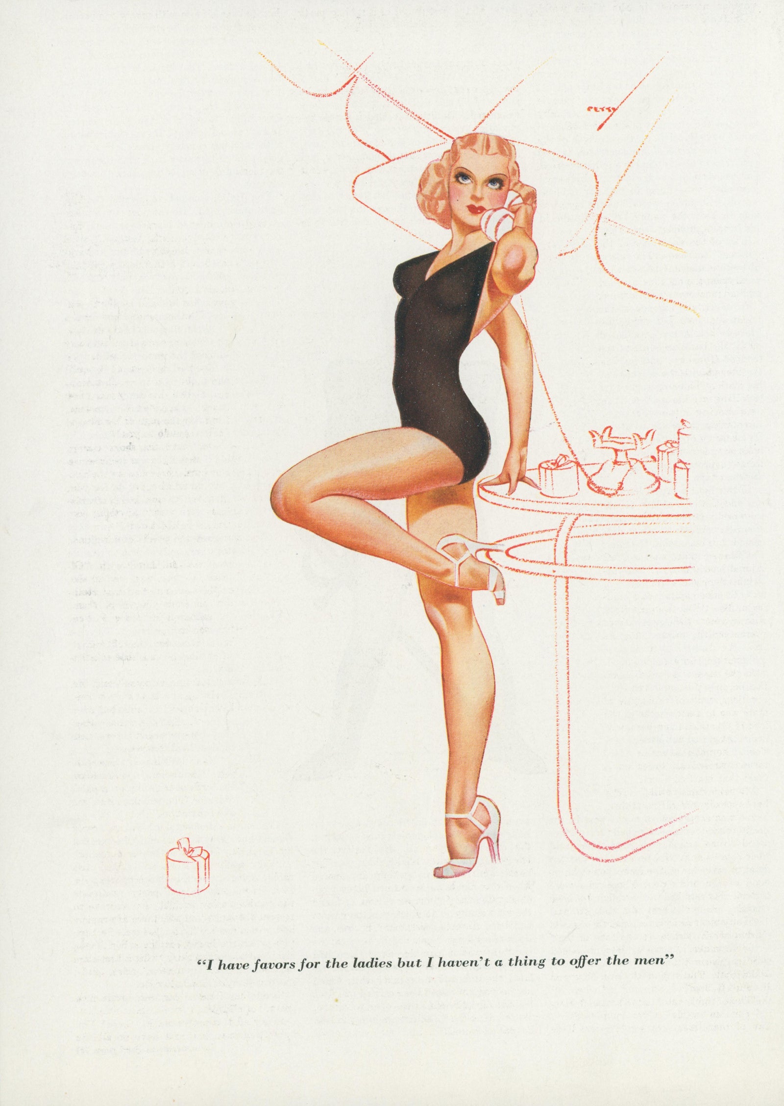 Nothing to Offer Men by George Petty - Original Vintage Illustration