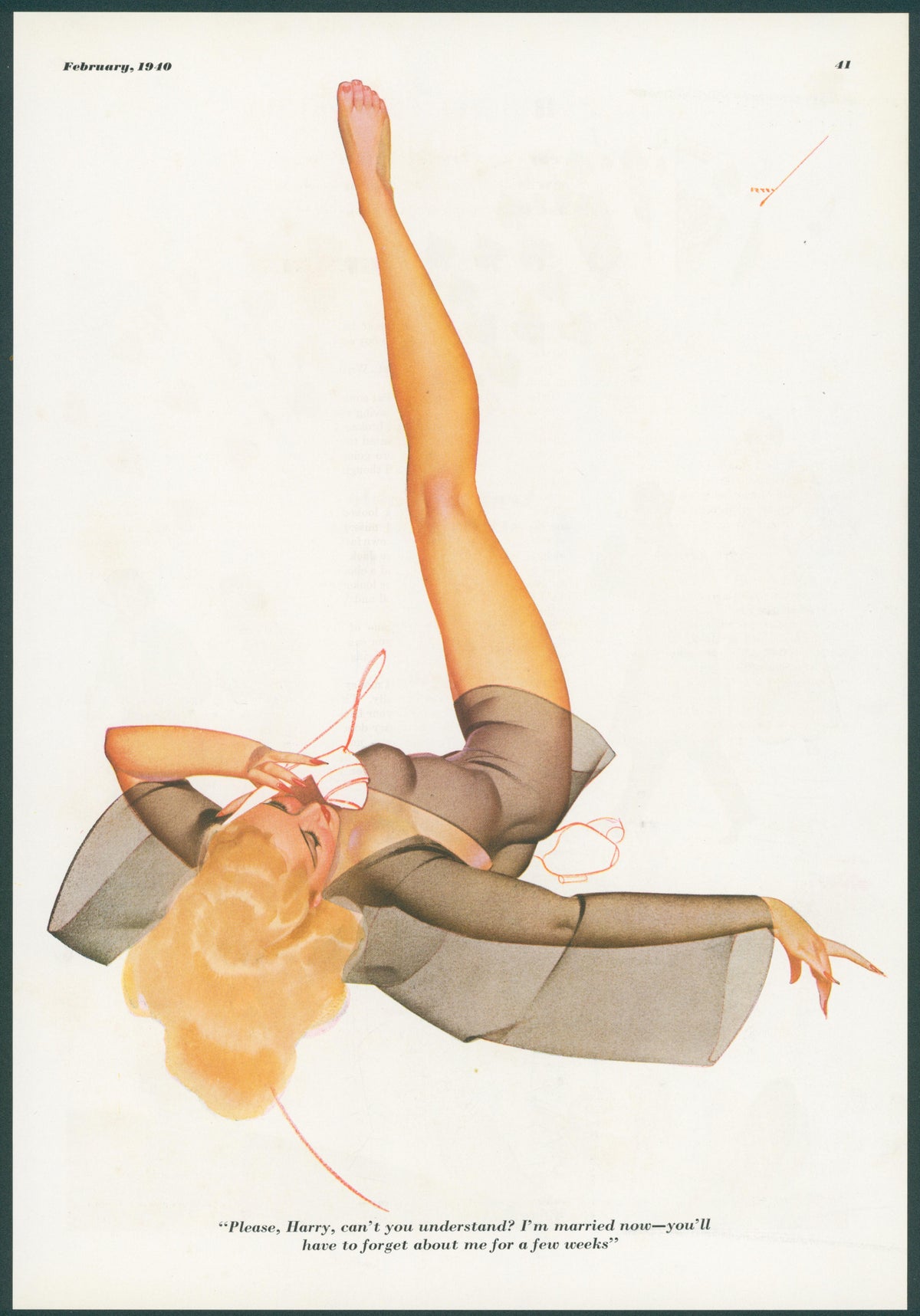 I'm Married Now by George Petty - Original Vintage Illustration