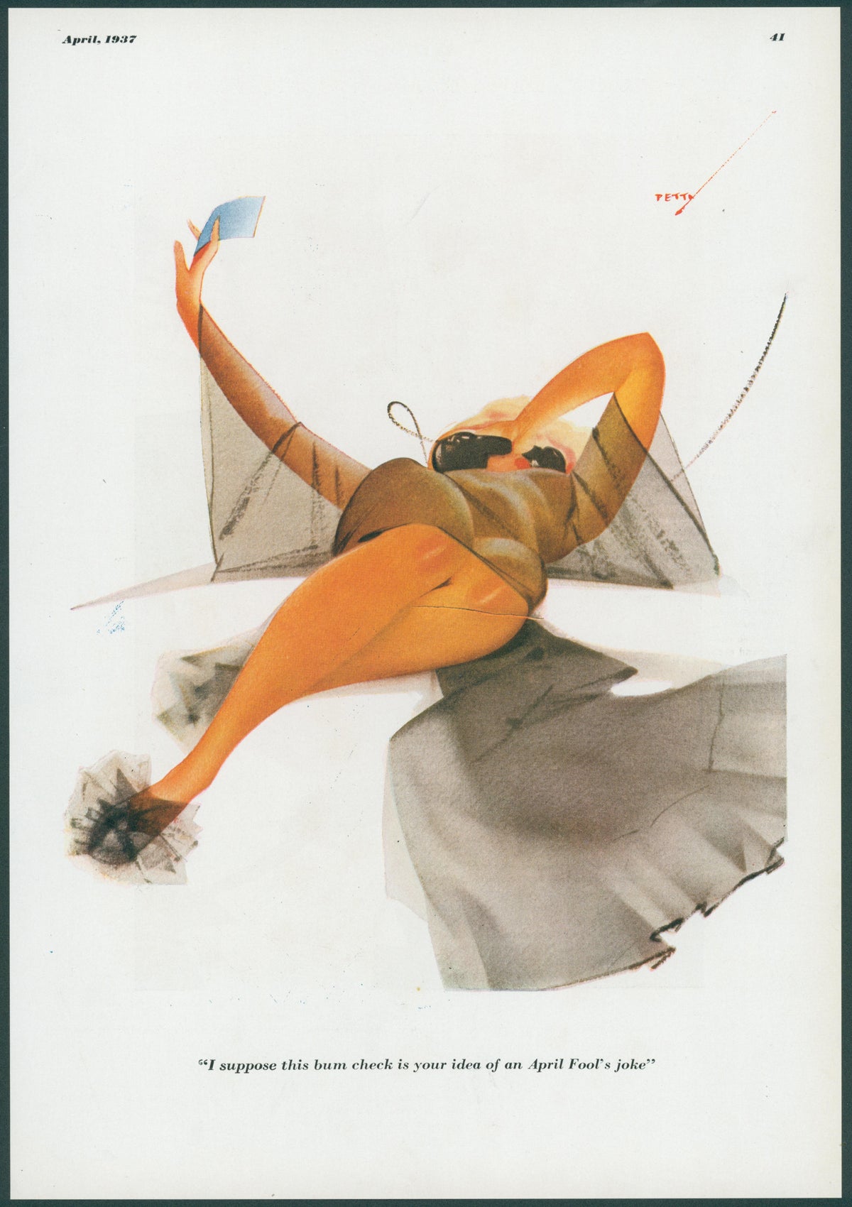 April Fools by George Petty - Original Vintage Illustration