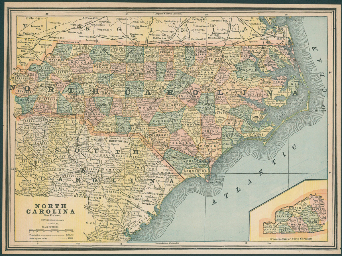 North Carolina, Cram's Atlas